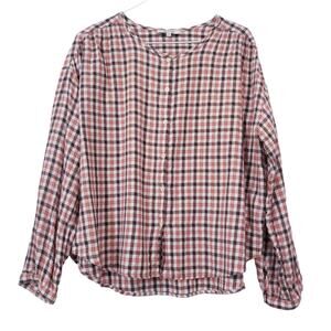 Madewell Plaid Long Sleeves Blouse Button Front